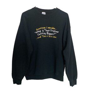Gildan Heavy Blend Black Sweatshirt Why Is Frisbee Getting Bigger? Adult Medium